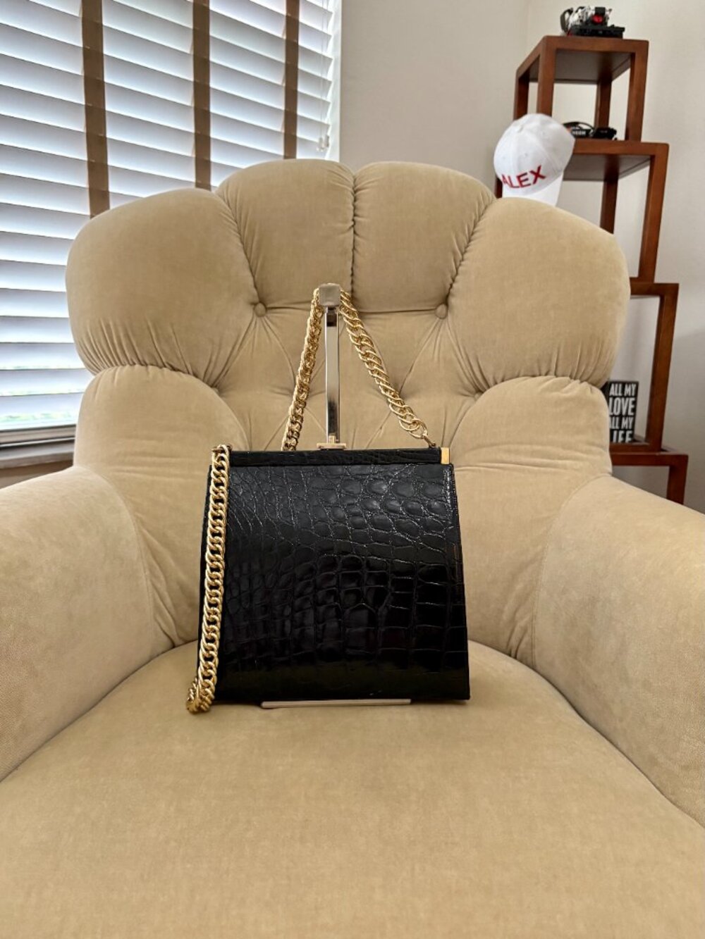 VTG Auth. MANON Genuine Alligator Circa 1960's Art Deco Frame Bag...GORGEOUS! - Picture 6 of 8